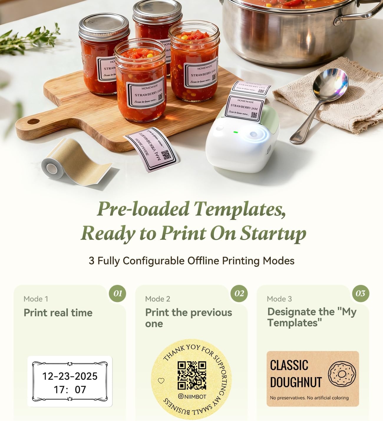 image:imageNIIMBOT B2 Label Maker Machine with Tape 2 Inch Portable Thermal Label Printer with Fun APP for Home Small Business School Office Organization Sticker Printer for Phone amp PC GreenGreen