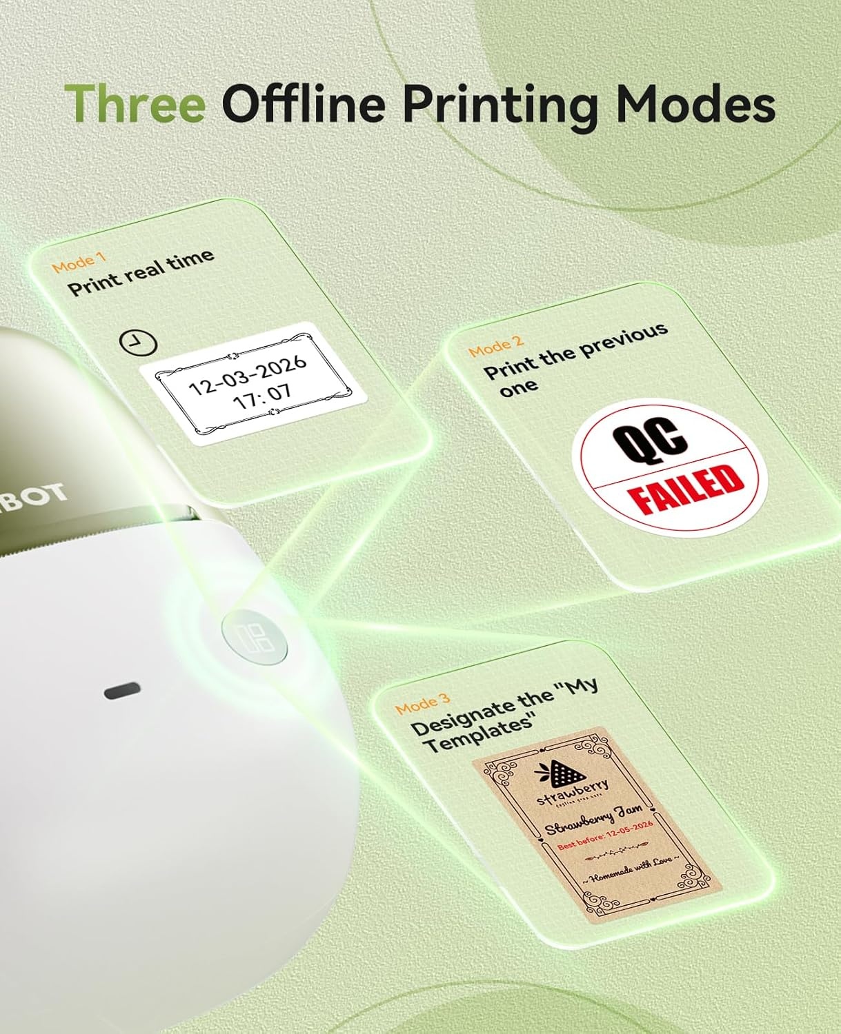 image:imageNIIMBOT B2 PRO Label Maker Machine 300DPI HD Thermal Photo Label Printer Support Red Black Dual Color Printing Sticker Printer for Home Business and Office Came with 1 Roll LabelGreenGreen