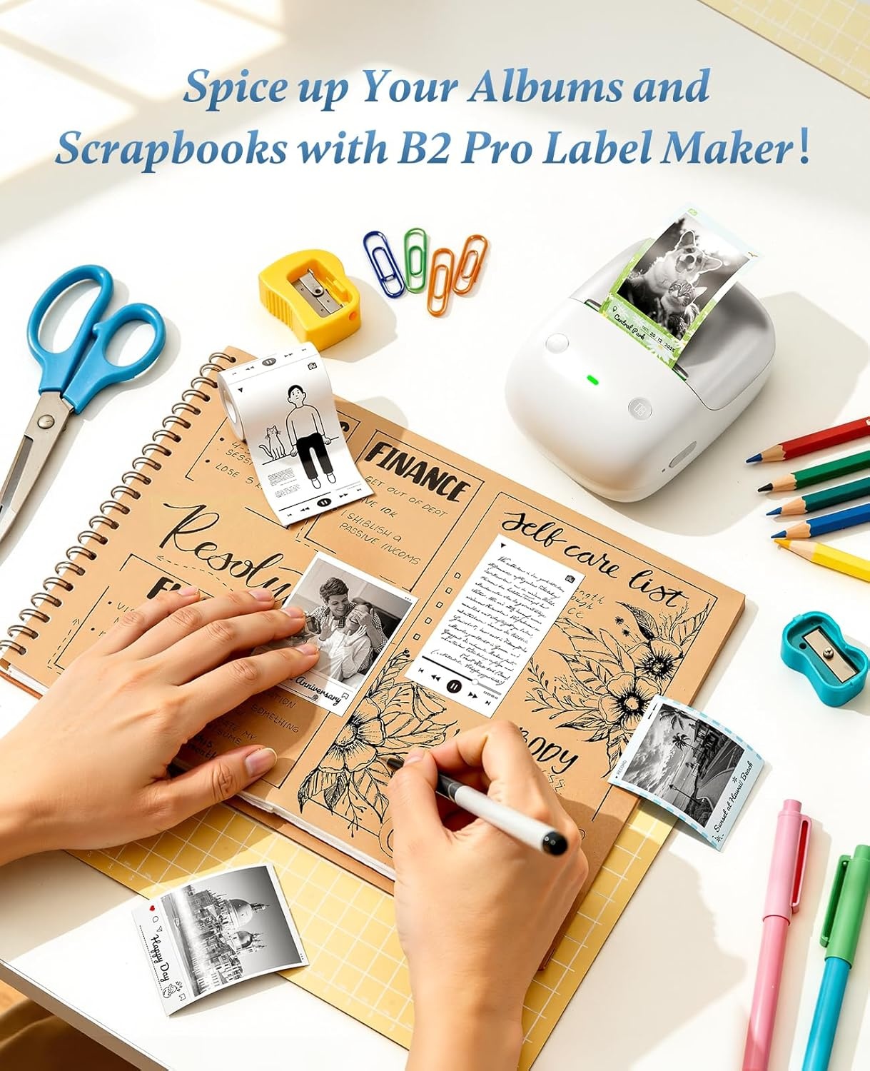 image:imageNIIMBOT B2 Pro Label Maker Machine 300 DPI High Definition Portable Thermal Label Printer with Fun APP for Photos Scrapbook HomeSchool Organization Moon GoldSilver