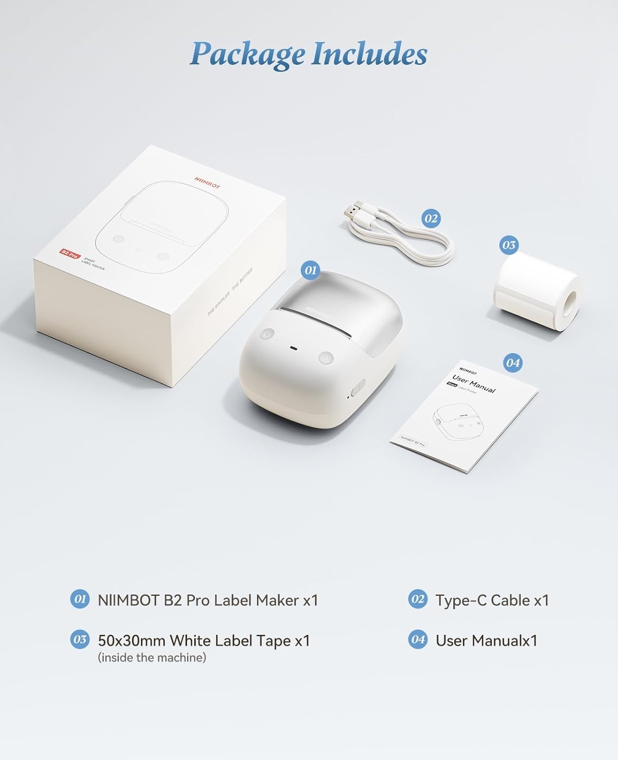 image:imageNIIMBOT B2 Pro Label Maker Machine 300 DPI High Definition Portable Thermal Label Printer with Fun APP for Photos Scrapbook HomeSchool Organization Moon GoldSilver