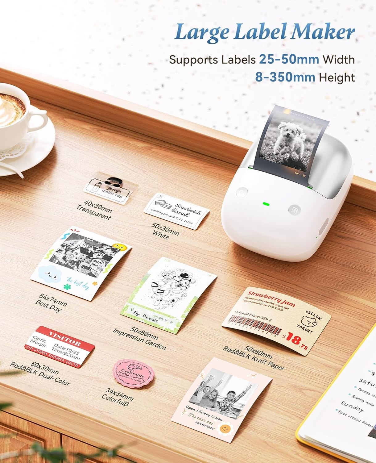 image:imageNIIMBOT B2 Pro Label Maker Machine 300 DPI High Definition Portable Thermal Label Printer with Fun APP for Photos Scrapbook HomeSchool Organization Moon GoldSilver