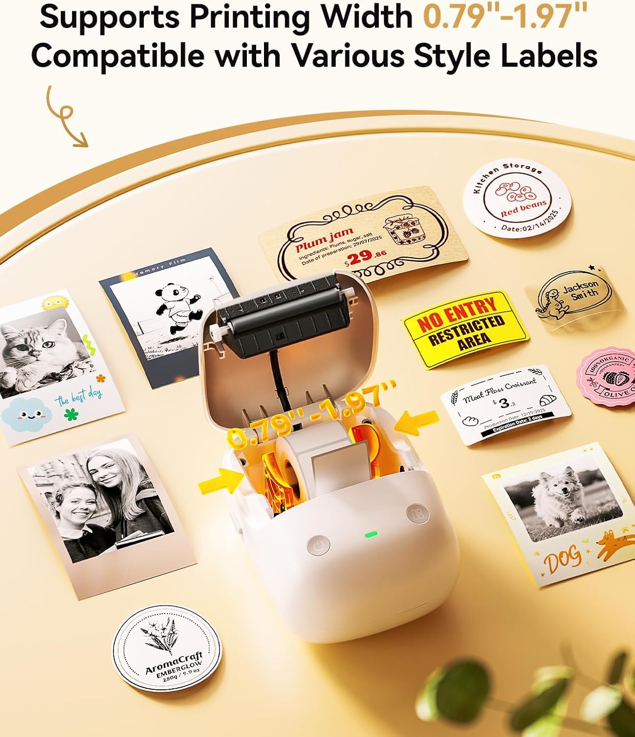 image:imageNIIMBOT B2 Pro Label Maker Machine with Tape 300DPI Sticker Printer Portable Bluetooth Label Printer for Photo Sticker DIY Crafts Study Notes Gift Journal Labeling Organization GoldGold