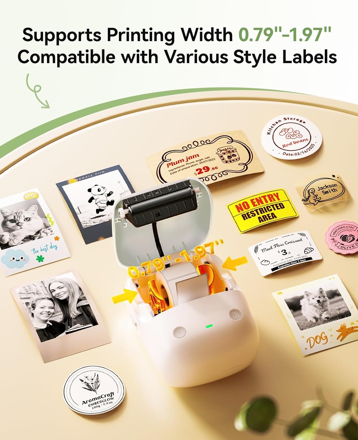 image:imageNIIMBOT B2 Pro Label Maker Machine with Tape 300DPI Sticker Printer Portable Bluetooth Label Printer for Photo Sticker DIY Crafts Study Notes Gift Journal Labeling Organization GoldGreen