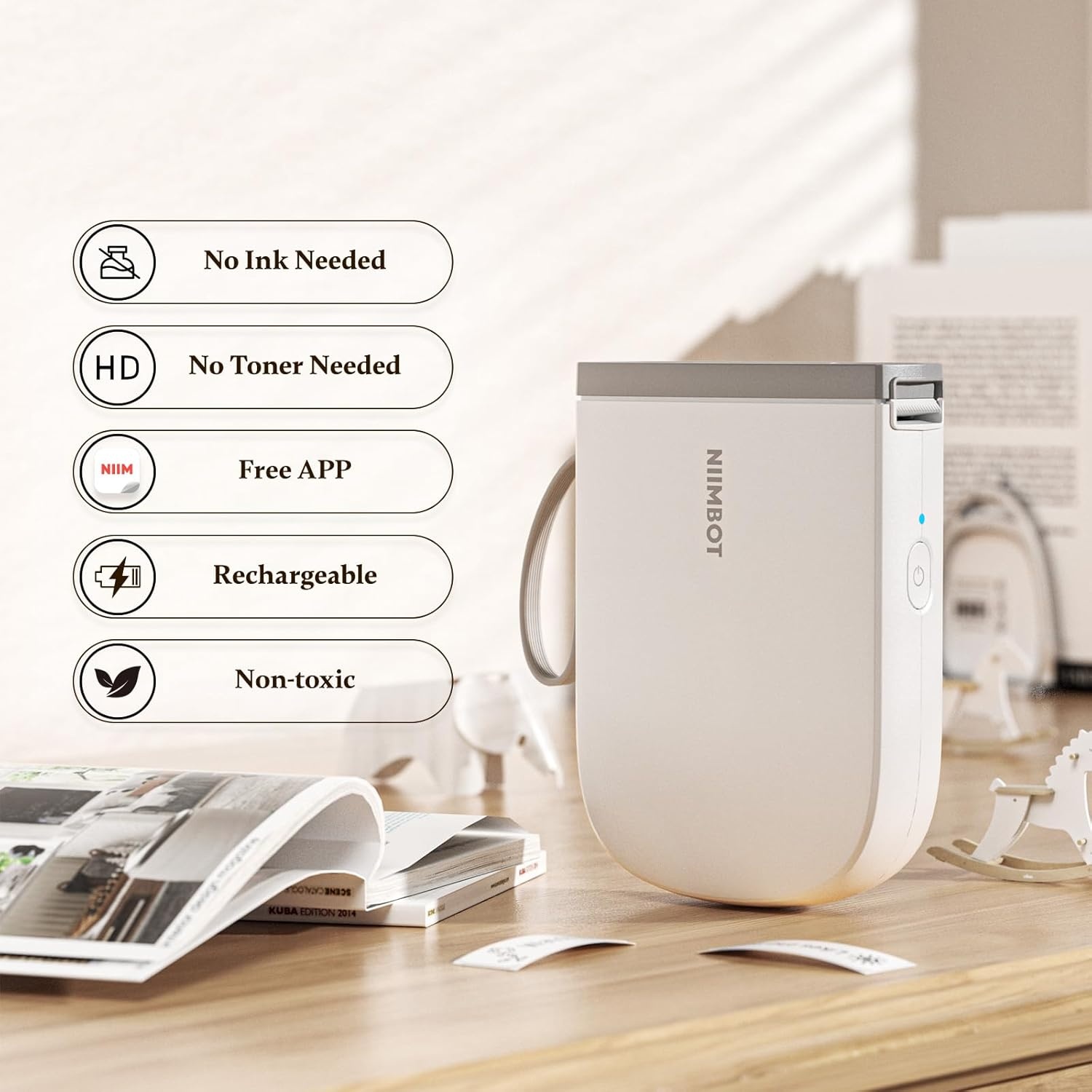 image:imageNIIMBOT Bundle D11H Label Maker Machine for School with 3Rolls 047 X 157 White Label Tapes