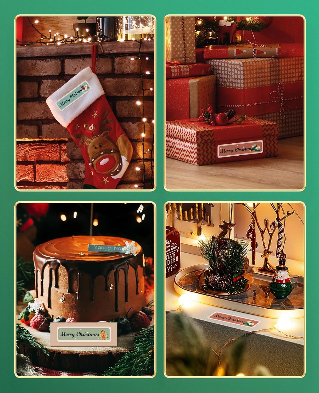 image:imageNIIMBOT Christmas Label Tape for D110M D11 Label Paper Replacement 055 X 197 14X50 mm 125 LabelsRoll06 X 2Meowy Xmas