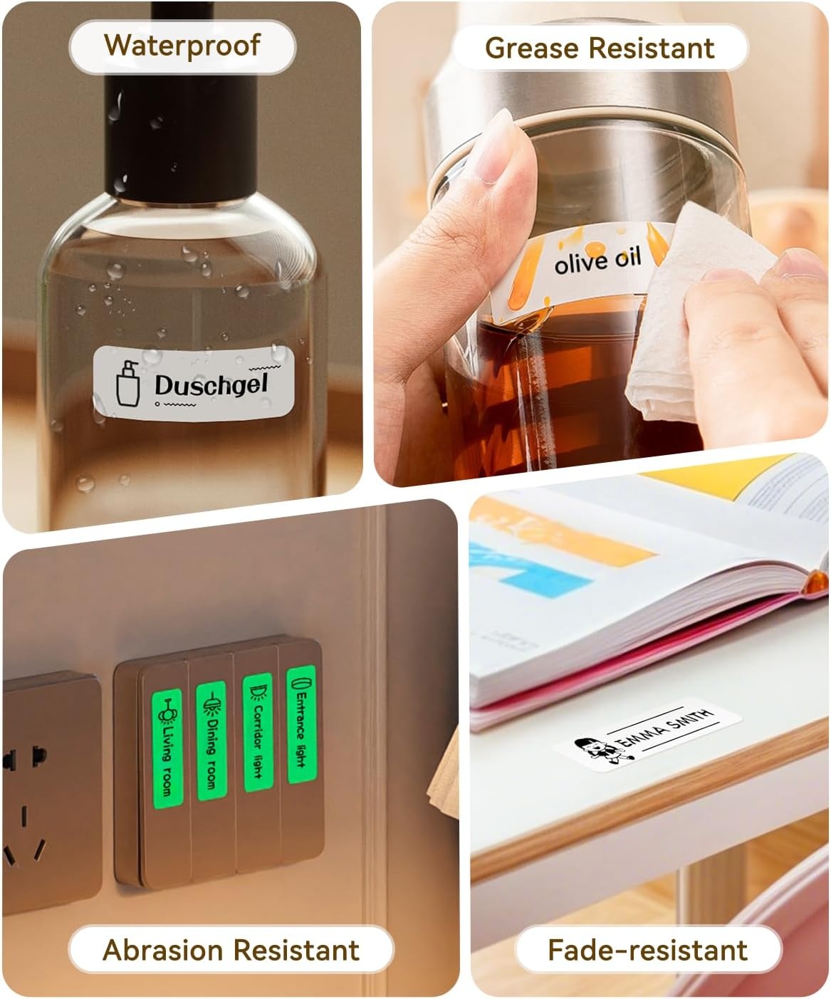 image:imageNIIMBOT Label Maker Machine Bluetooth Label Printer for School Home Office Organization Wireless Mini Labeler D110 Upgraded Version Label Machine with 6 Roll 12X75mm Label Tapes White