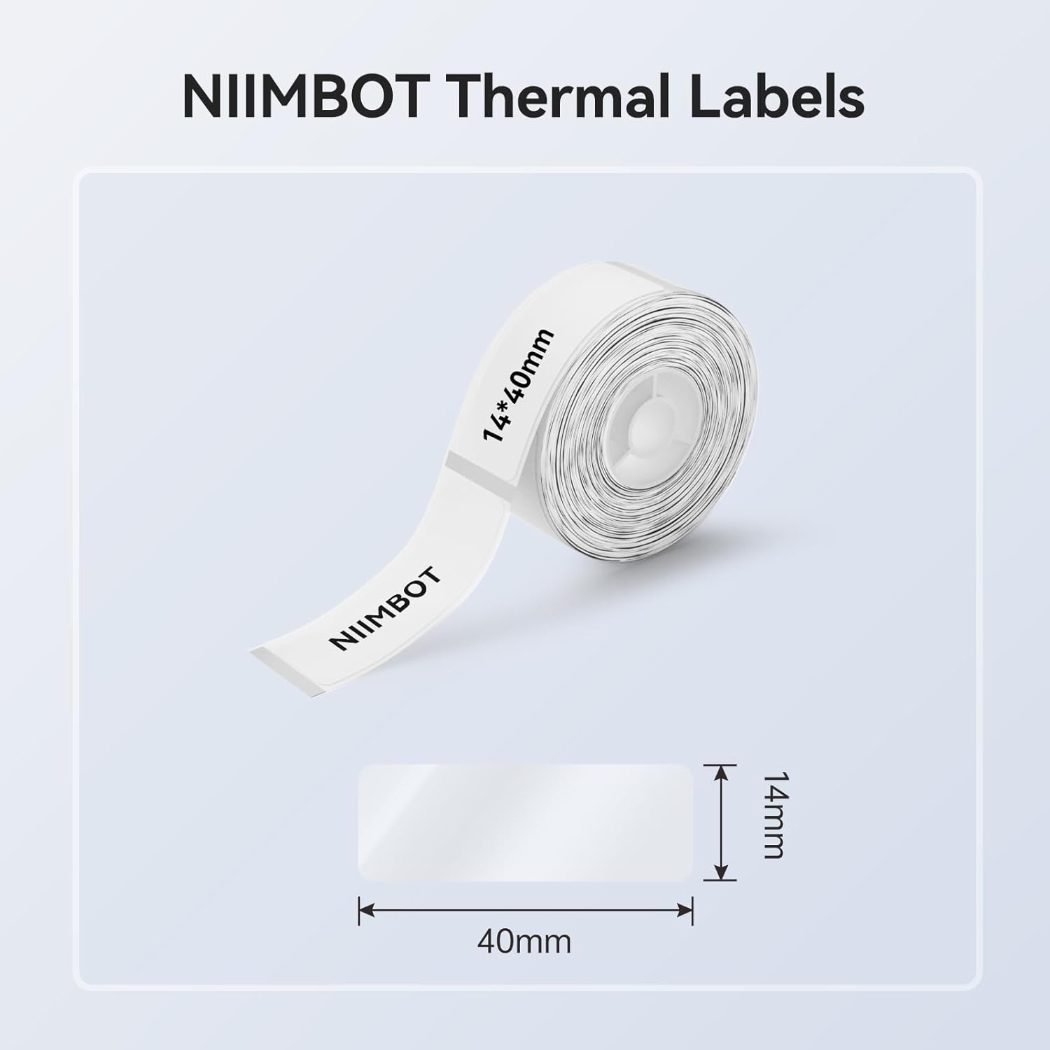 image:imageNIIMBOT Label Maker Tape for D11D110D101 Label Maker 14 x 40 mm 055 x 157 for Home Office Labeling Tape Replacement Clear