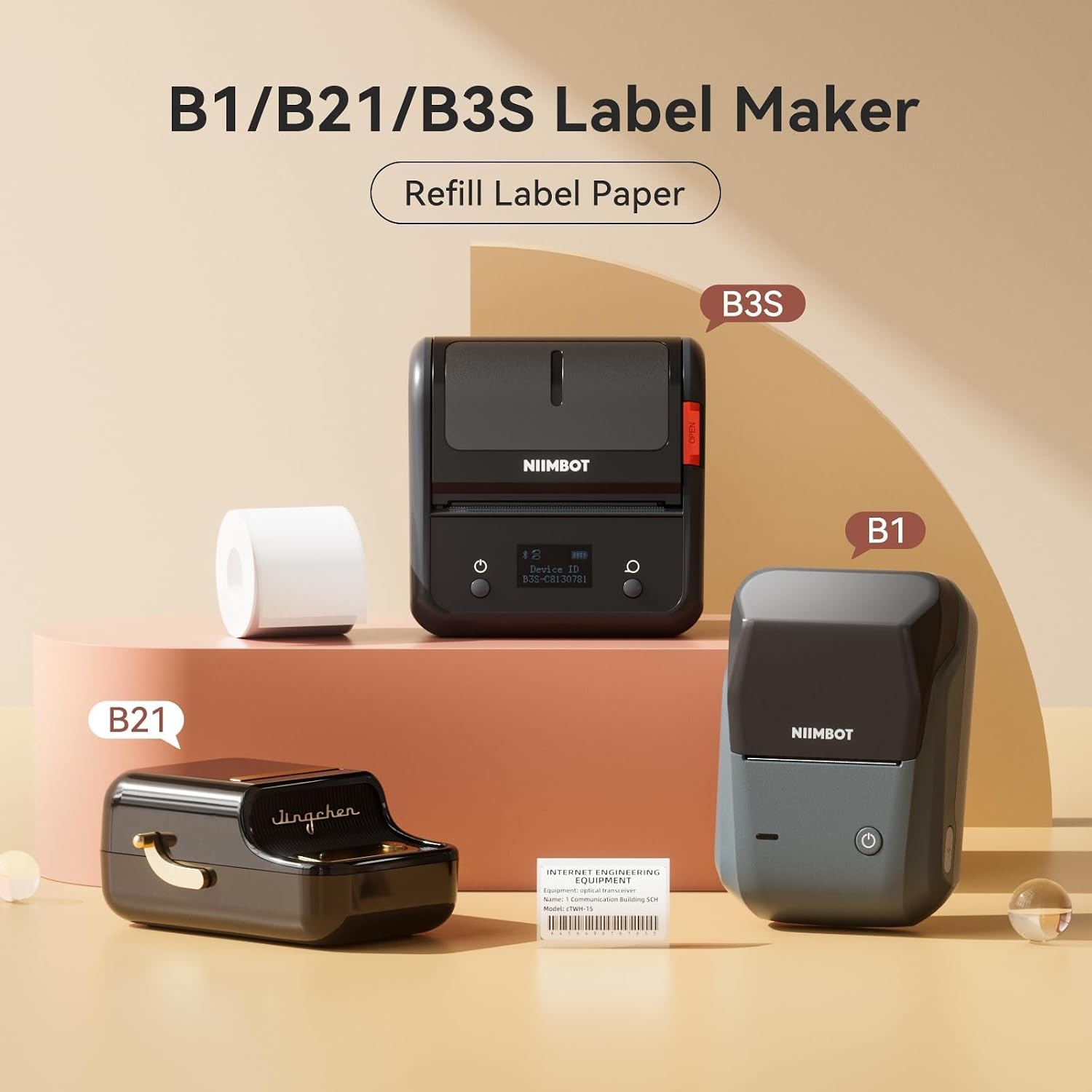 image:imageNIIMBOT Labels 2 Rolls Refill Thermal Label for Label Maker B1B21B21ProB3SB31K3 Waterproof OilProof and TearProof Sticker Labels 157 x 06x240x15mmx2 ClearWhite40x30