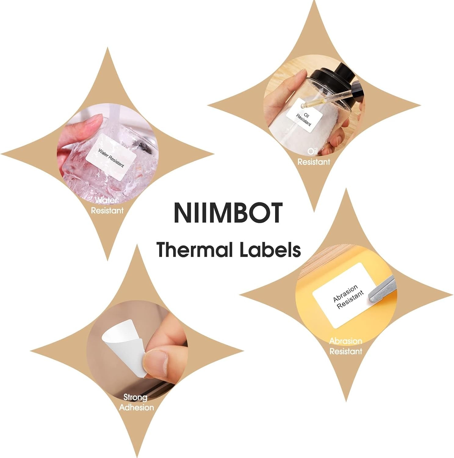 image:imageNIIMBOT Labels for B1B2B21B3SK3 Maker 157 x 118 40x30mm Thermal Sticker Waterproof OilProof and TearProof 1 Roll of 230 SelfAdhesive Thermal Labels White16 X 1240x30mm