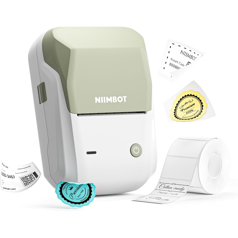 image:imageNIIMBOT B1 Barcode Label Maker Bluetooth Thermal Label Printer Portable Sticker Maker for Home Organization Mailing BakeryGrocery Small Business Compatible with Phone ComputerMint