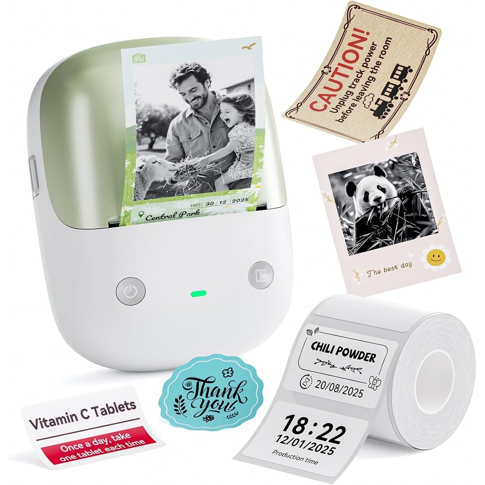 image:imageNIIMBOT B2 PRO Label Maker Machine 300DPI HD Thermal Photo Label Printer Support Red Black Dual Color Printing Sticker Printer for Home Business and Office Came with 1 Roll LabelGreenGreen