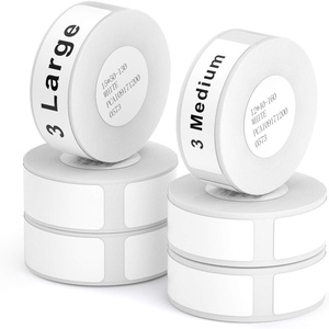 image:imageLabel Maker Tape NIIMBOT D11 6 Rolls Adapted Cable Label Print Paper Standard Laminated Office Labeling Tape Replacement for D11 Handheld Label Machine Oil Proof Waterproof Tearproof 1440CLEARWhite 14x11mm
