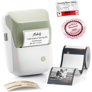 image:imageNIIMBOT B1 Pro Label Maker with 1 Roll Label 300 DPI HD Bluetooth Thermal Label Printer for Home Office Small Business Organization for DIY Crafts Scrapbook Photos Meomo BlueGreen