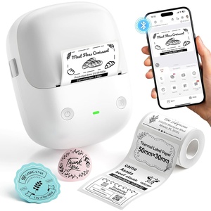 image:imageNIIMBOT B2 Label Maker Machine with Tape Portable Bluetooth 2Inch Label Printer with Multiple Templates Thermal Labeler for Home Kitchen Office Coffee Shop Bakery Organization Green WhiteGray White