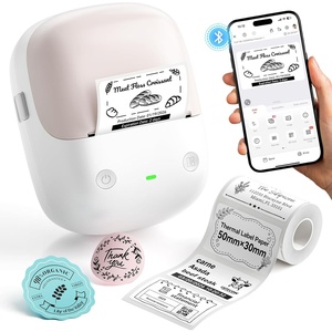 image:imageNIIMBOT B2 Label Maker Machine with Tape Portable Bluetooth 2Inch Label Printer with Multiple Templates Thermal Labeler for Home Kitchen Office Coffee Shop Bakery Organization Green WhitePink
