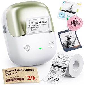 image:imageNIIMBOT B2 Pro Bluetooth Label Maker 300DPI HD Thermal Sticker Printer Portable Thermal Label Printer with 1 Roll Supports Red amp Black Printing for Home Office Organization amp Small Business GoldGreen